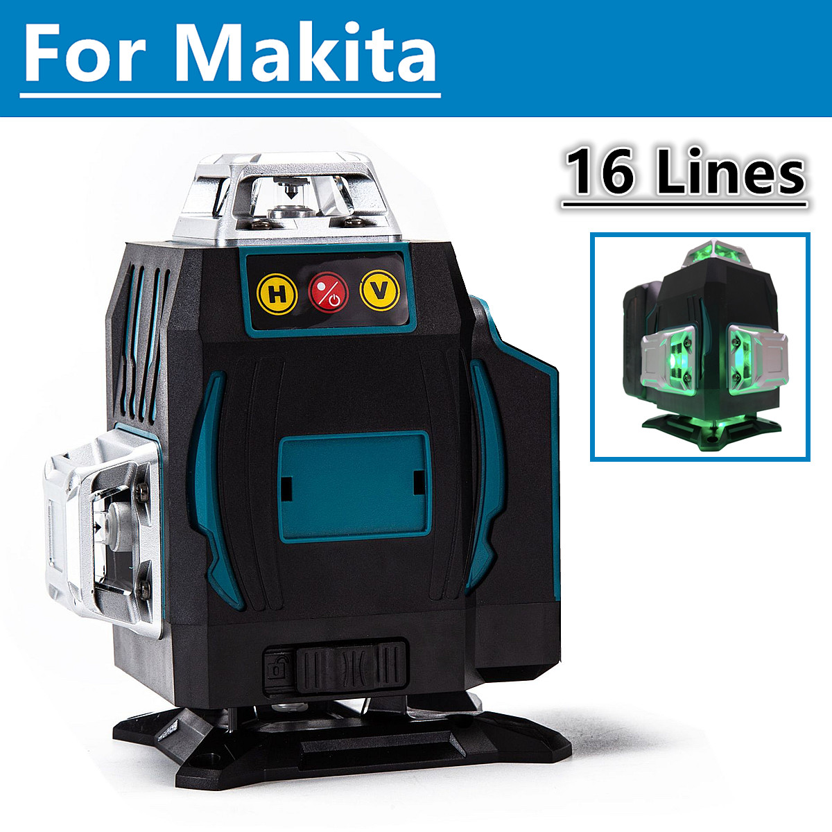 Laser Level 16 Lines 4D Green - Para Makita 18V Bateria 16 Linhas