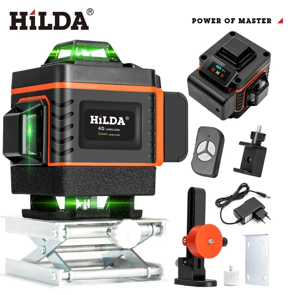 Laser Level 16 Lines 4D Green - Hilda 16/12 linhas 4d laser nível