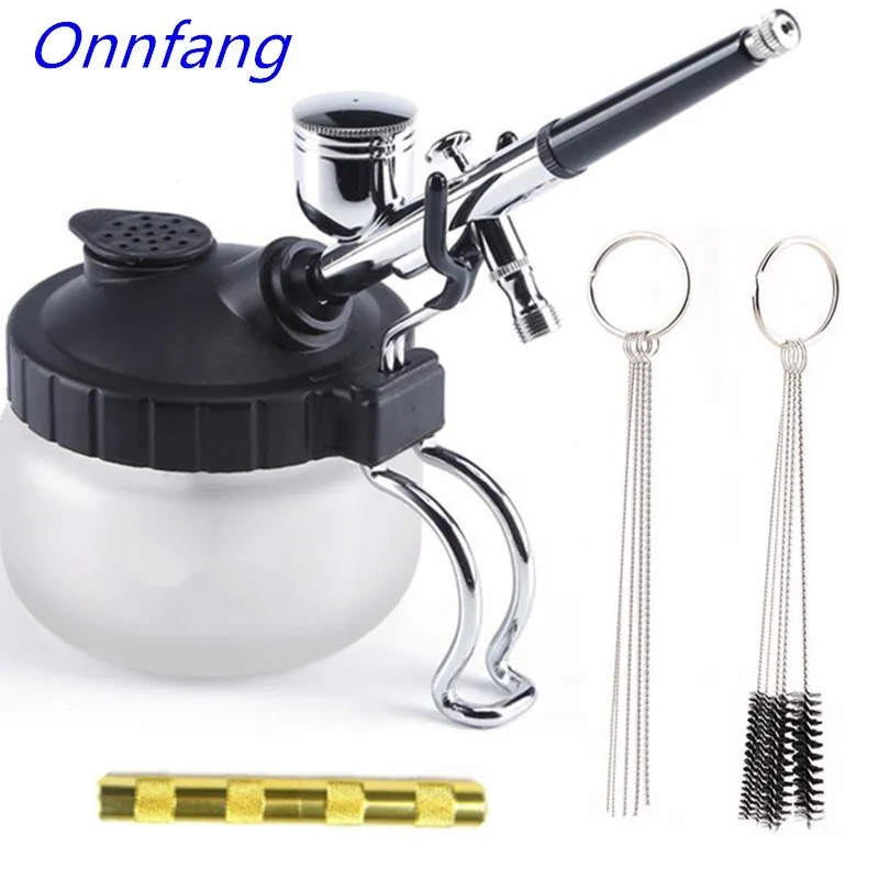 Airbrush Kit With Mini Compressor - Airbrush pote de limpeza estabilizador garrafas