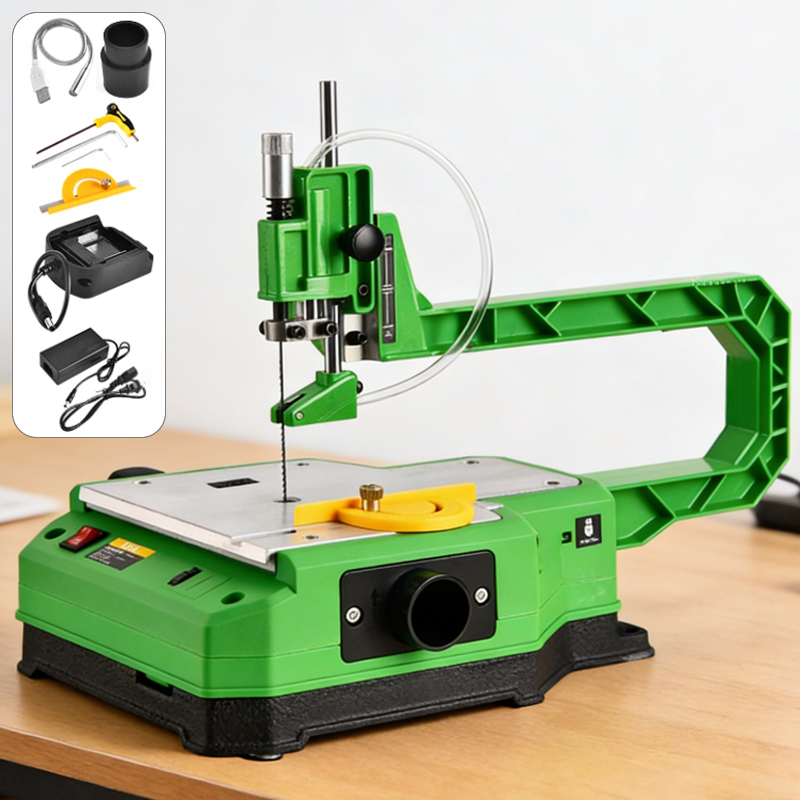 Mini Table Saw For Woodworking - Serra Curva Elétrica de Mesa Plug-in/Bateria