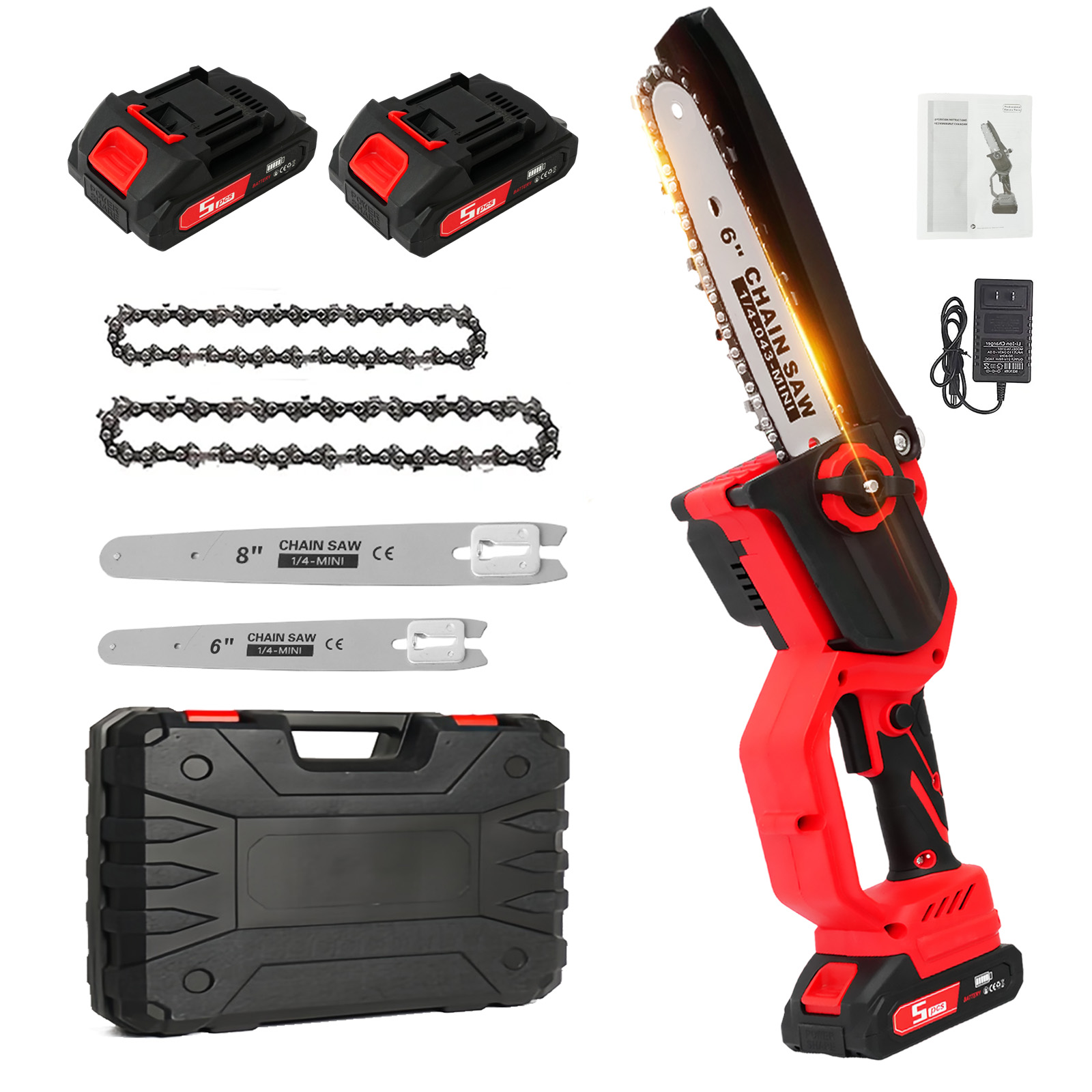 Mini Electric Chainsaw 6 Inch - Motosserra Elétrica 1380W de Alta Velocidade