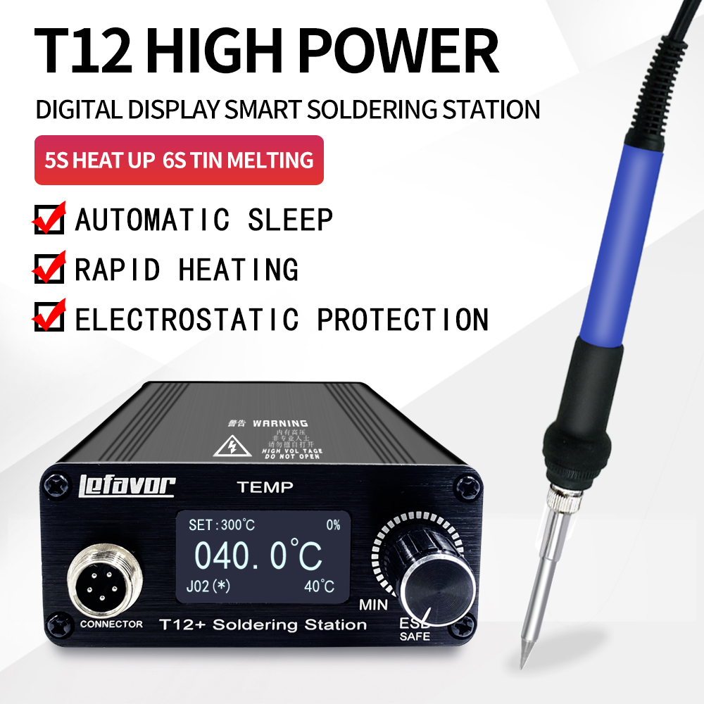 Digital Soldering Station T12 - T12 + estação de solda ferro