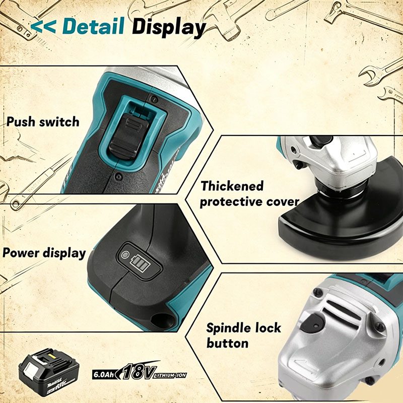 Makita DGA504 18V 6.0Ah 125mm  - Brushless Angle Grinder Battery Powered avaliação e preço