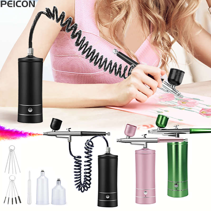 Aerógrafo de pintura com compr - Airbrush Kit With Mini Compressor avaliação e preço