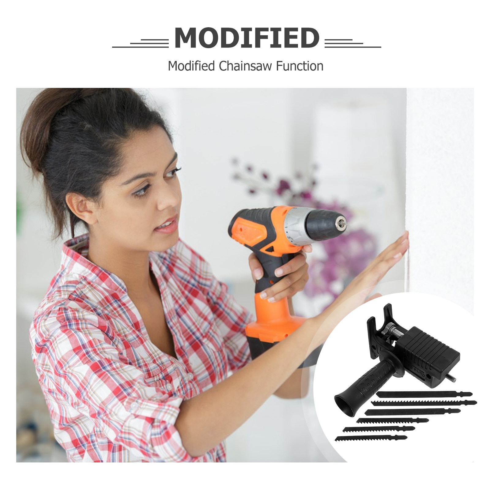 Conjunto de 7 Peças: Adaptador - Reciprocating Saw Attachment Drill avaliação e preço