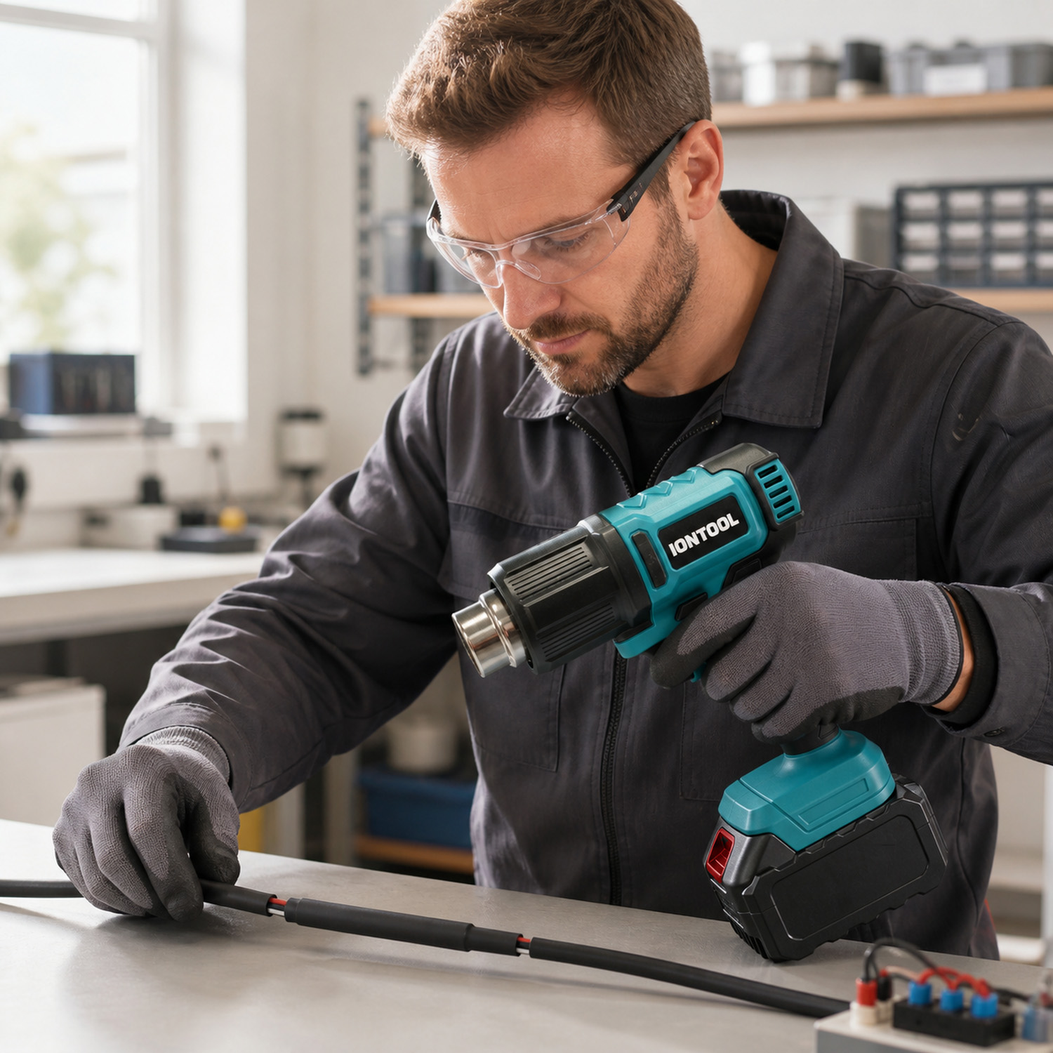 IONTOOL 250/500LPM 550 ℃   Pis - Cordless Heat Gun For Shrink Tubing avaliação e preço