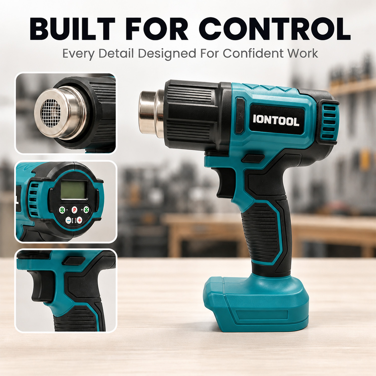 IONTOOL 250/500LPM 550 ℃   Pis - Cordless Heat Gun For Shrink Tubing avaliação e preço