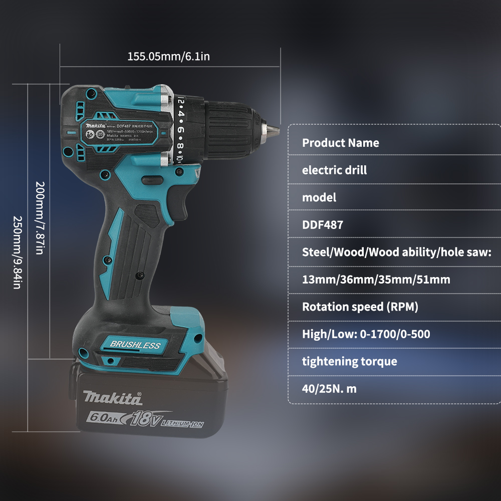 Furadeira sem fio 18V sem esco - Brushless Cordless Electric Drill 18V avaliação e preço