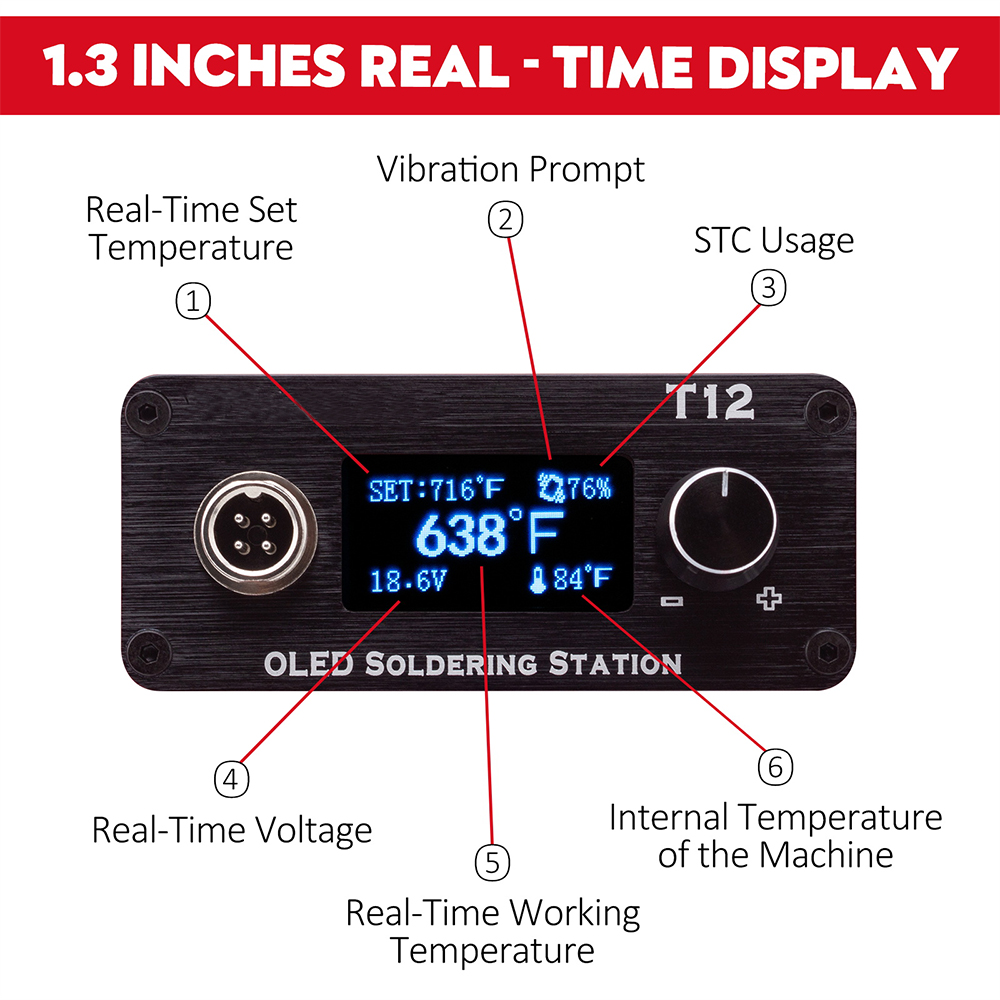 Estação de ferro de solda oled - Digital Soldering Station T12 avaliação e preço