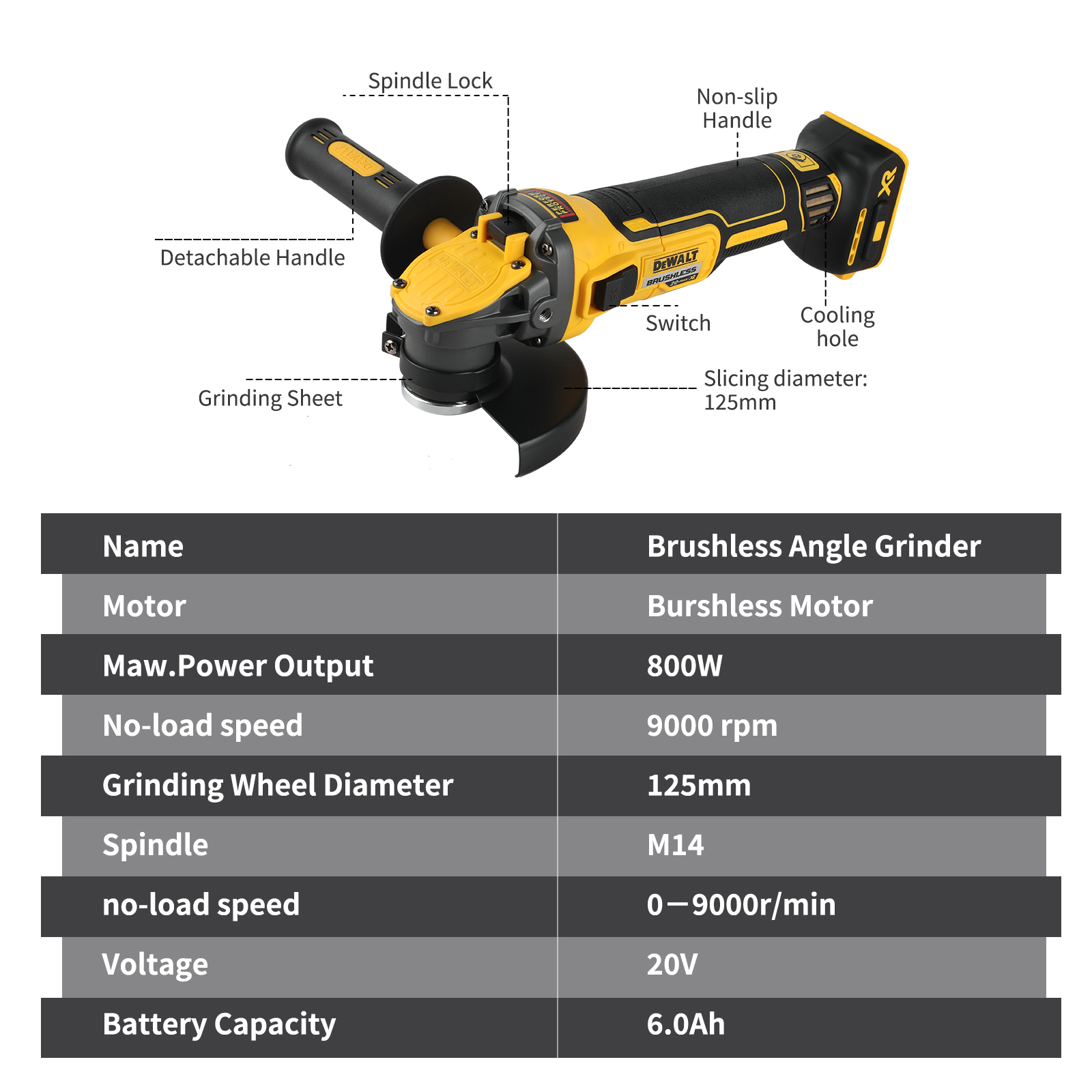 Dewalt-rebarbadora dcg409, fer - Brushless Angle Grinder Battery Powered avaliação e preço