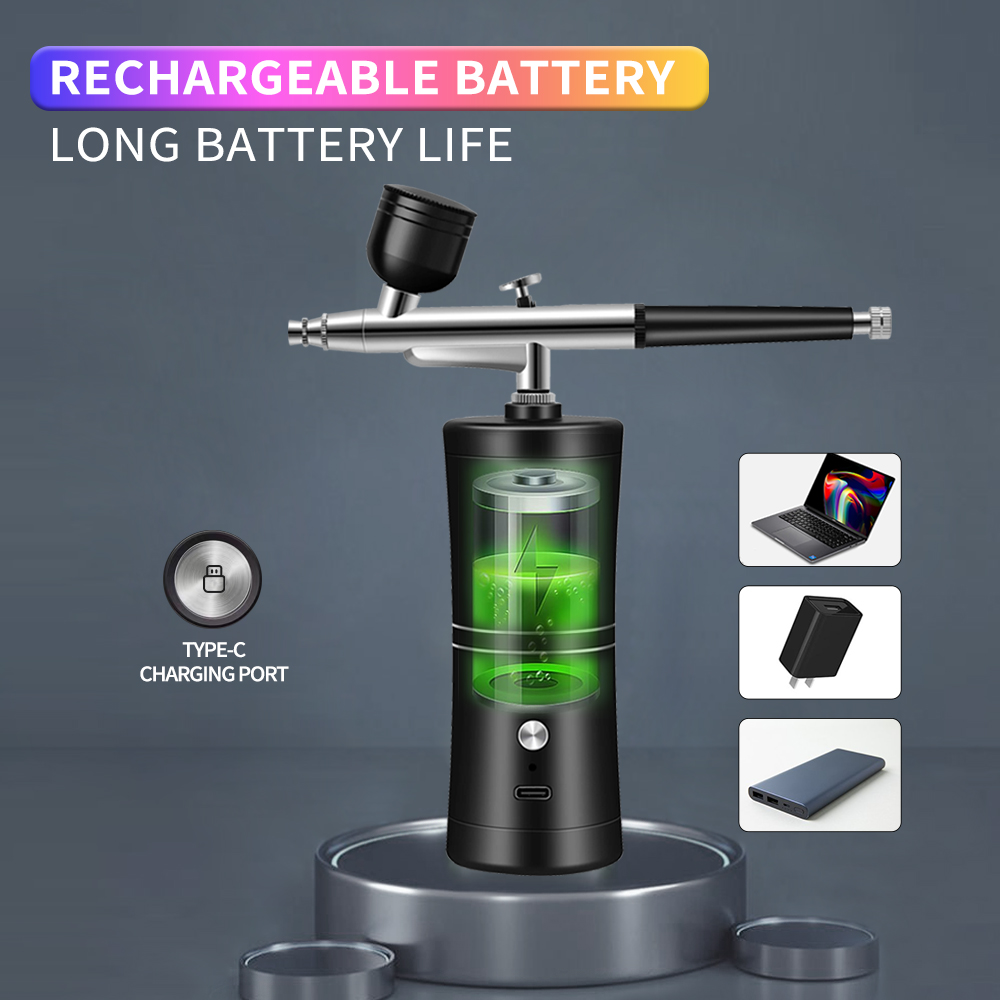 Aerógrafo sem fio recarregável - Airbrush Kit With Mini Compressor avaliação e preço