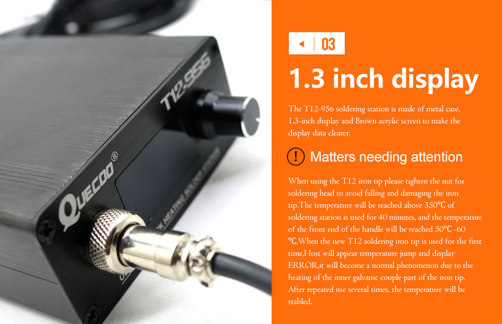 QUECOO-T12-956 Estação De Sold - Digital Soldering Station T12 avaliação e preço